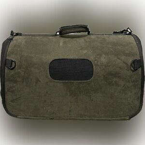 Pet Carrier Green Suede Material